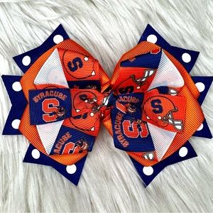 🎀 Syracuse University Orange Hair Bow Barrette Clip 🎀